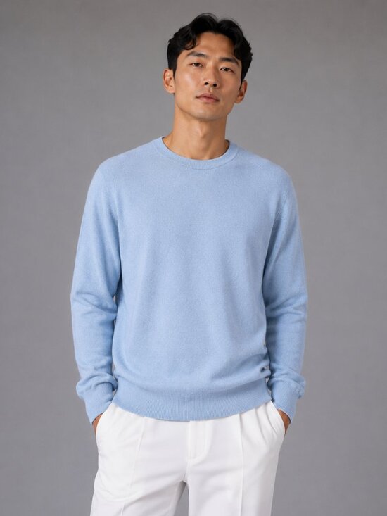 Murano by Raffi Other - Merino Wool Murano Sweater M/M baby Blue Raglan Crewneck Luxury Knit LN/nwot